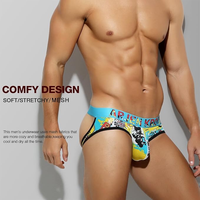 Arjen Kroos - Men's Breathable Mesh Jock Strap Athletic Supporter Underwear Sexy Camo Gym Jockstrap - Arjen Kroos - Light Blue - AK702505M
#color_light blue