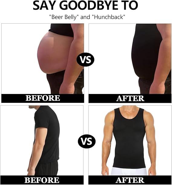 Arjen Kroos - Men's Compression Shirt - Slimming Body Shaper Tight Tank Top Undershirt for Men - Arjen Kroos - Black - AK334601M
#color_black