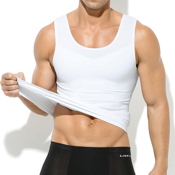 Arjen Kroos - Men's Compression Shirt - Slimming Body Shaper Tight Tank Top Undershirt for Men - Arjen Kroos - White - AK334602M
#color_white