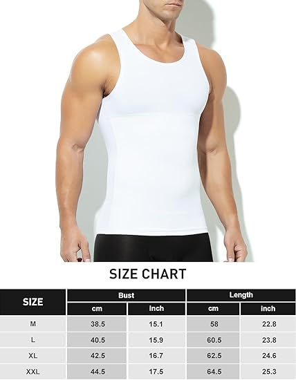 Arjen Kroos - Men's Compression Undershirts Ice Silky Vest Body Shaper Slimming Tank Top - Arjen Kroos - White - AK334202M
#color_white