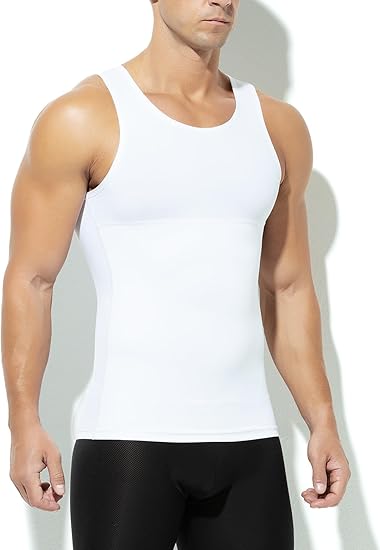 Arjen Kroos - Men's Compression Undershirts Ice Silky Vest Body Shaper Slimming Tank Top - Arjen Kroos - White - AK334202M
#color_white
