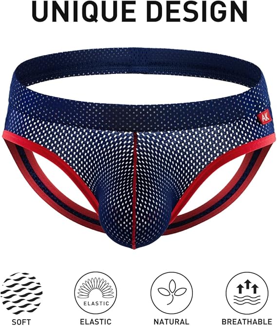 Arjen Kroos - Men's Jockstrap Sexy Mesh Jock Strap Athletic Underwear - Arjen Kroos - Navy Blue - AK7003181S
#color_navy blue