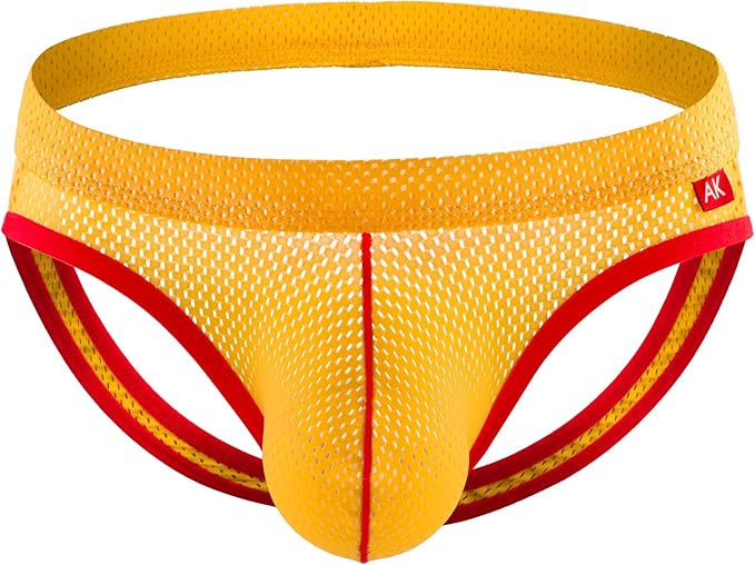 Arjen Kroos - Men's Jockstrap Sexy Mesh Jock Strap Athletic Underwear - Arjen Kroos - Yellow - AK700306S
#color_yellow
