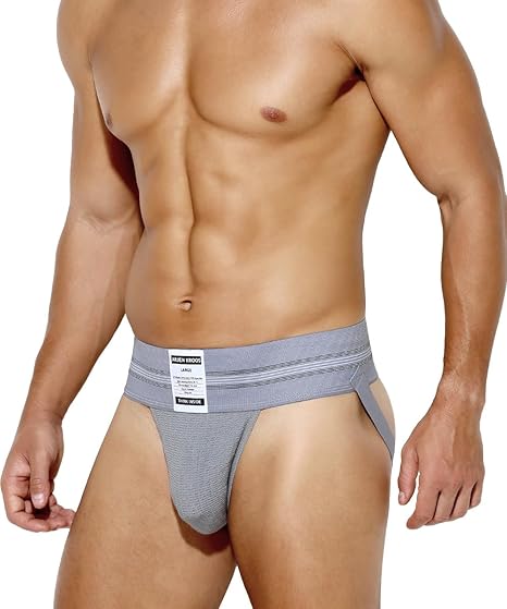 Men's Jockstrap Underwear Athletic Supporter Sports Briefs with Leg Strap