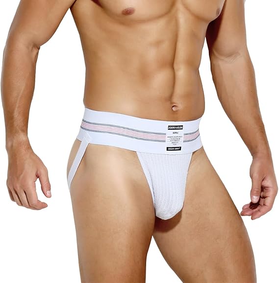 Men's Jockstrap Underwear Athletic Supporter Sports Briefs with Leg Strap