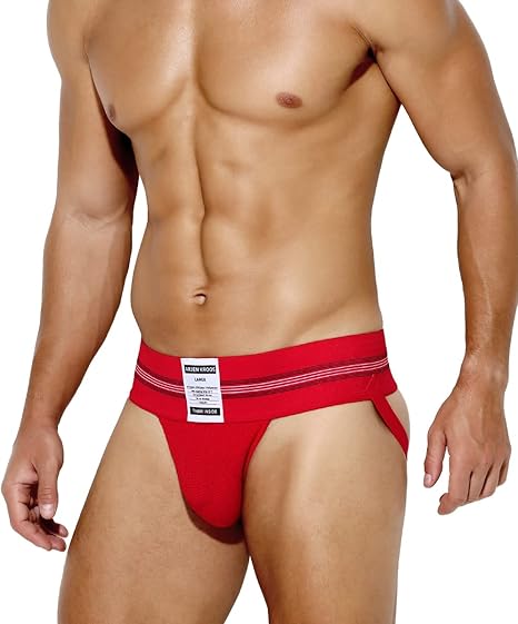 Men's Jockstrap Underwear Athletic Supporter Sports Briefs with Leg Strap