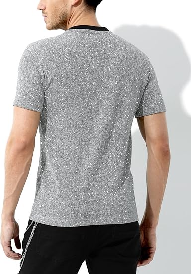 Arjen Kroos - Men's Sequin Disco Shirts Short Sleeve Sparkly Rave Hot Tops - Arjen Kroos - Silver - AK331232S
#color_silver