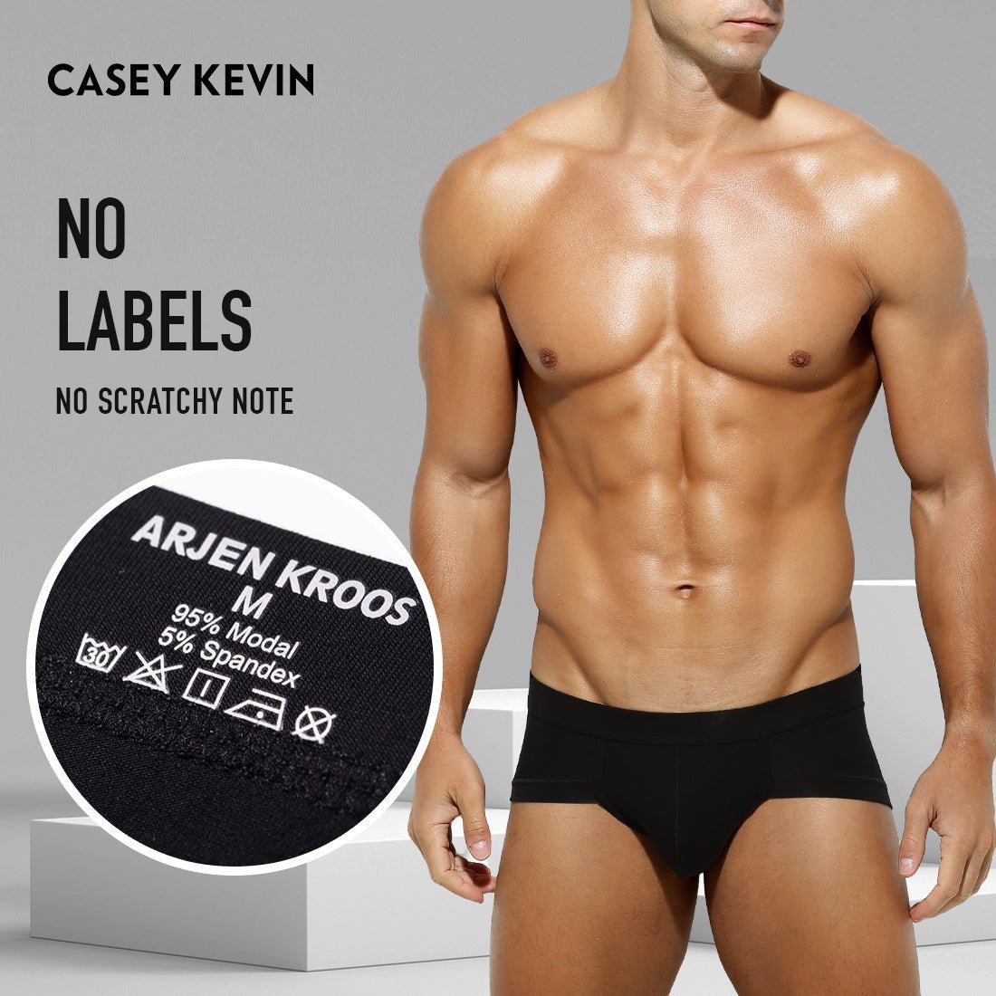 Arjen Kroos - Men's Sexy Breathable Boxer Trunks - Arjen Kroos - Black - AK214601S
#color_black