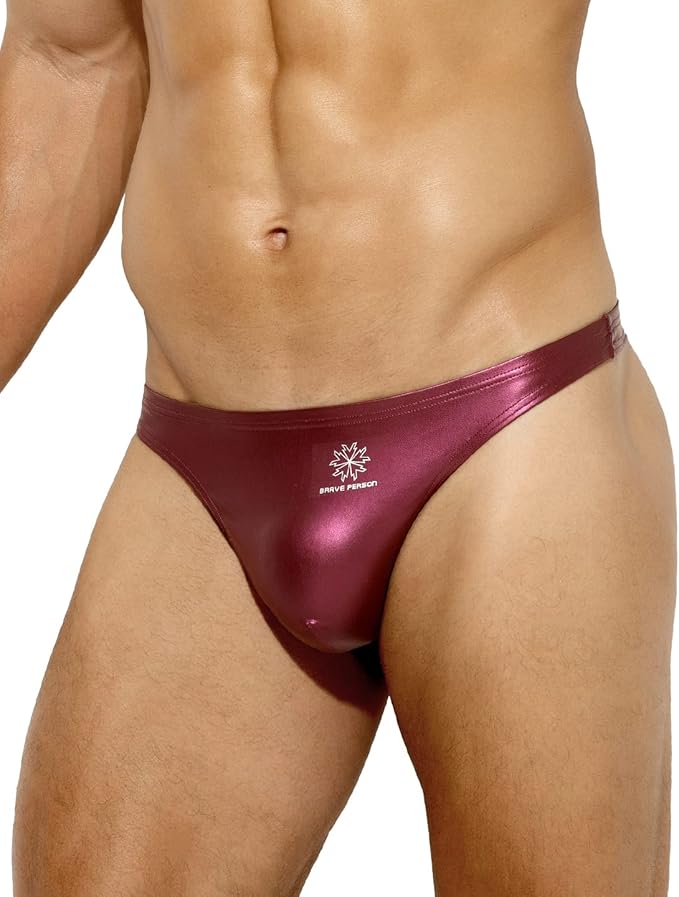 Men's Sexy Leather G-String Thong Underwear Swimwear