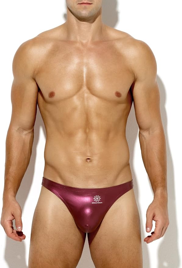 Men's Sexy Leather G-String Thong Underwear Swimwear