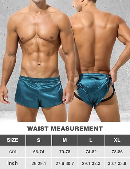 Men's Sexy Low Rise Shorts Lightweight Loungewear with Large Split Sides