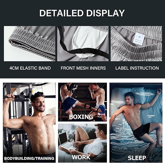 Men's Sexy Low Rise Shorts Lightweight Loungewear with Large Split Sides
