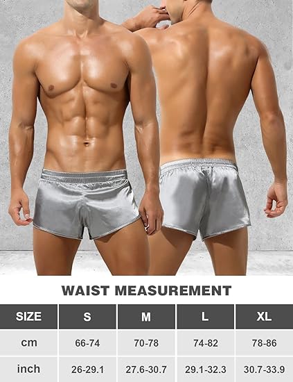 Men's Sexy Low Rise Shorts Lightweight Loungewear with Large Split Sides