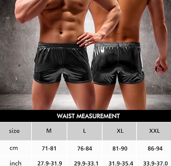 Men's Sexy Metallic Shiny Shorts Sparkly Rave Hot Short Pants