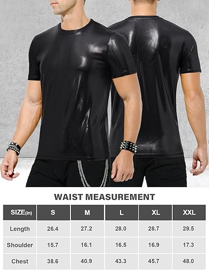 Arjen Kroos - Men's Sexy Shiny Metallic T-Shirts Short Sleeve Sparkly Shirts Disco Holographic Tops - Arjen Kroos - Black - CK335401S
#color_black