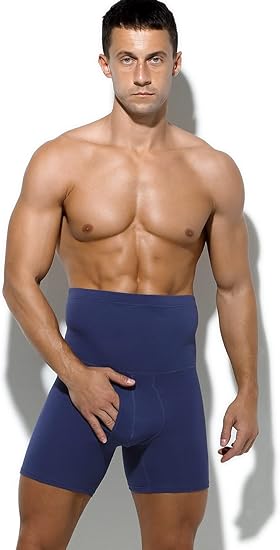Arjen Kroos - Men's Slimming Boxers High Waisted Compression Shapewear Underwear Tummy Control Boxer Briefs with Open Fly - Arjen Kroos - Black - AK218501S
#color_blue
