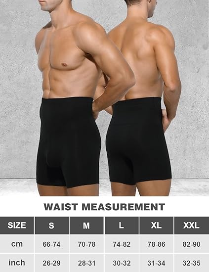 Arjen Kroos - Men's Slimming Boxers High Waisted Compression Shapewear Underwear Tummy Control Boxer Briefs with Open Fly - Arjen Kroos - Black - AK218501S
#color_black