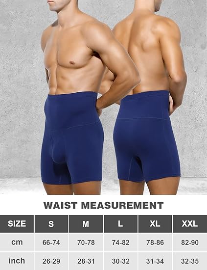 Arjen Kroos - Men's Slimming Boxers High Waisted Compression Shapewear Underwear Tummy Control Boxer Briefs with Open Fly - Arjen Kroos - Blue - AK218518S
#color_blue
