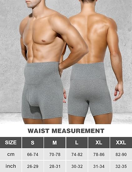 Arjen Kroos - Men's Slimming Boxers High Waisted Compression Shapewear Underwear Tummy Control Boxer Briefs with Open Fly - Arjen Kroos - Grey - AK218528S
#color_grey