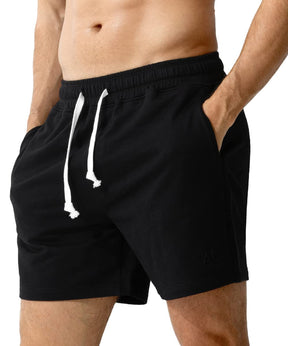 Men's Sweat Cotton Shorts 5 Inch Running Shorts with Zipper Pockets