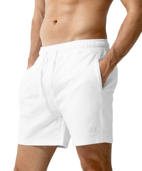 Men's Sweat Cotton Shorts 5 Inch Running Shorts with Zipper Pockets