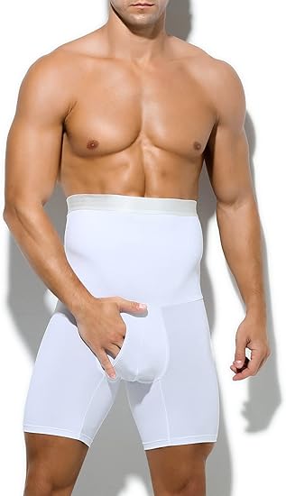 Men's Slimming Compression Boxer Briefs Underwear Tagless High Waist Tummy Control Boxers