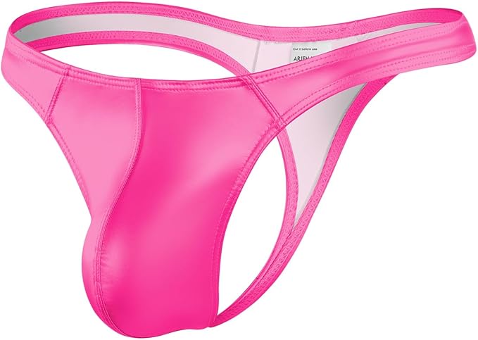 Men's Wild Style Faux Leather Thong Underwear No Visible Lines