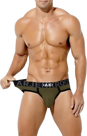 Men's Cotton Sport Briefs Sexy Low Rise Briefs Athletic Pouch Underwear