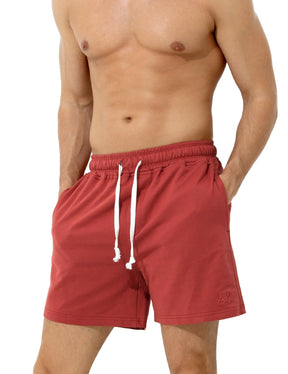 Men's Sweat Cotton Shorts 5 Inch Running Shorts with Zipper Pockets