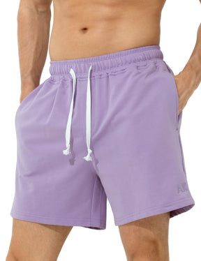 Men's Sweat Cotton Shorts 5 Inch Running Shorts with Zipper Pockets