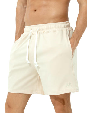 Men's Sweat Cotton Shorts 5 Inch Running Shorts with Zipper Pockets