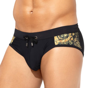 Men's Swimsuit Printed Swim Briefs Pattern Bikini Swimwear