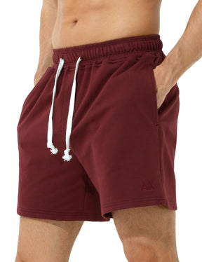 Men's Sweat Cotton Shorts 5 Inch Running Shorts with Zipper Pockets