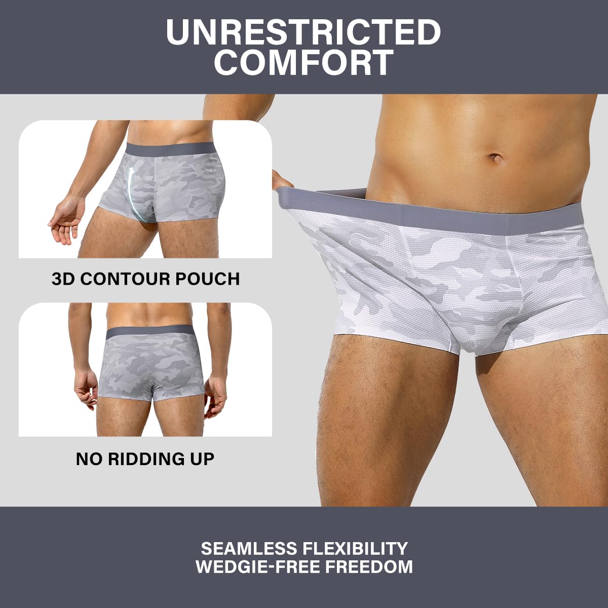 Men's Boxer Briefs - Silky Breathable Underwear for Men