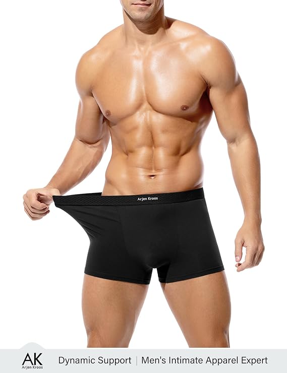 Mens Cotton Boxer Brief Soft Breathable & Moisture-Wicking, 3D Support Pouch