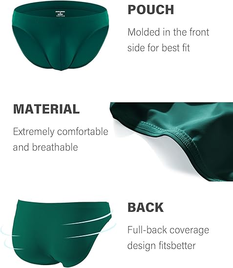 Men's Solid Briefs Soft Low Rise Underpants