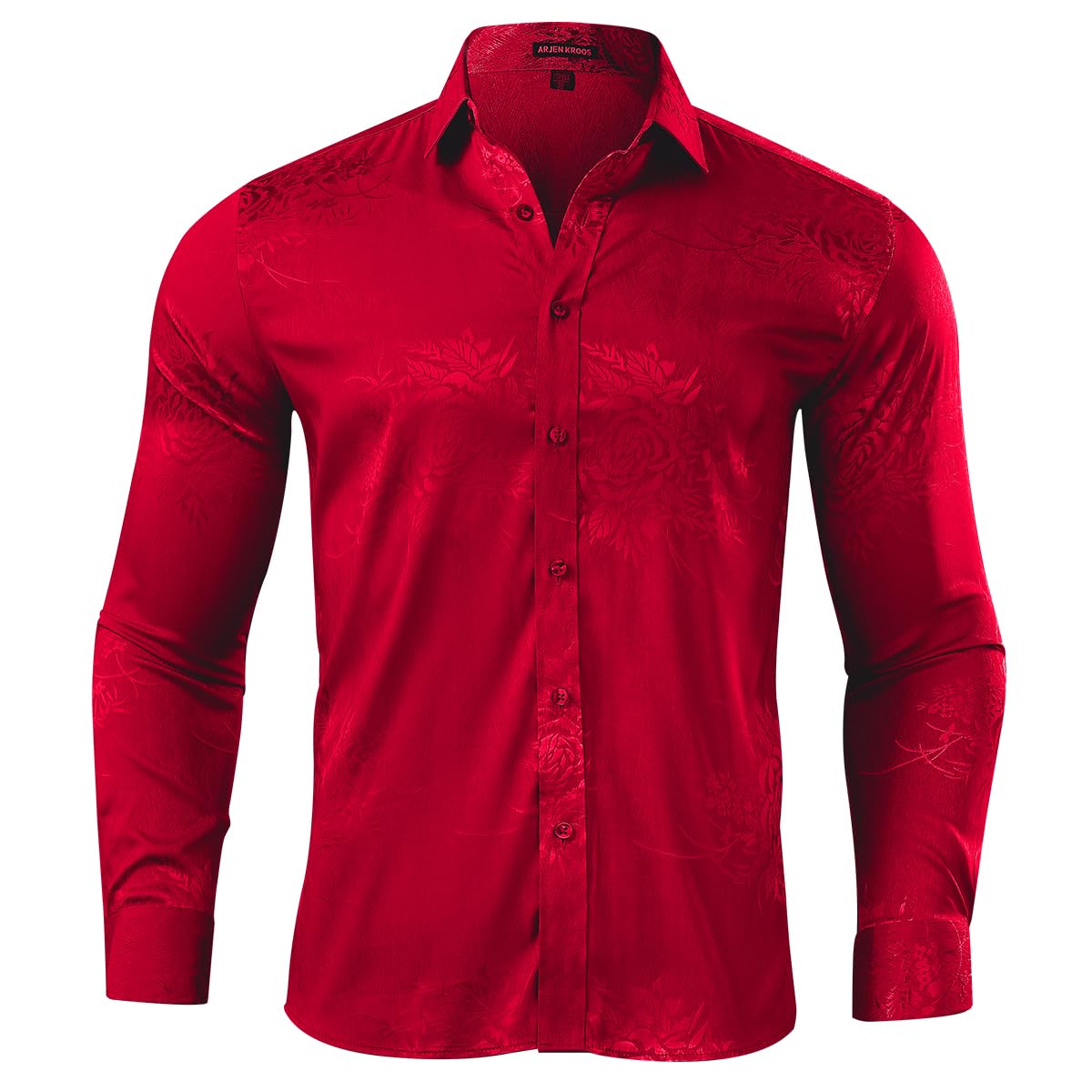 Men’s Silk Like Satin Formal Shirts Jacquard Shiny Luxury Shirts