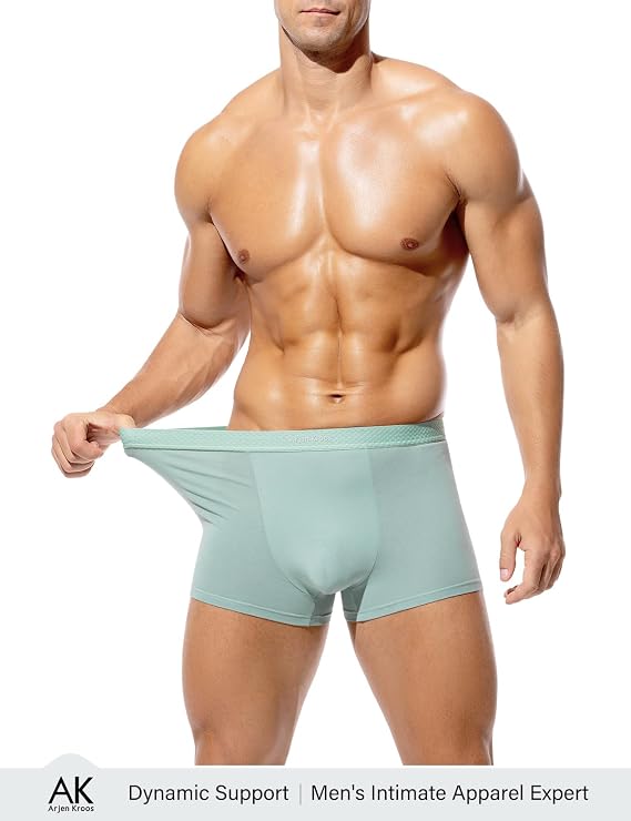 Mens Cotton Boxer Brief Soft Breathable & Moisture-Wicking, 3D Support Pouch