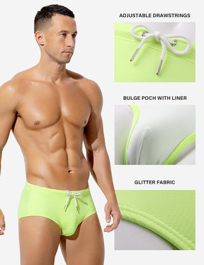 Mens Swim Briefs Bikini Bathing Suit Printed Quick Dry Swimsuit