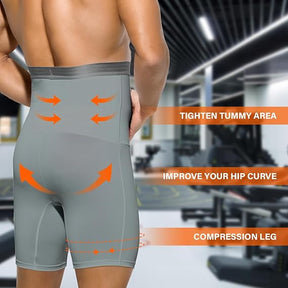 Men's Slimming Compression Boxer Briefs Underwear Tagless High Waist Tummy Control Boxers