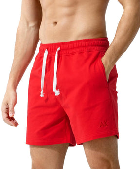 Men's Sweat Cotton Shorts 5 Inch Running Shorts with Zipper Pockets