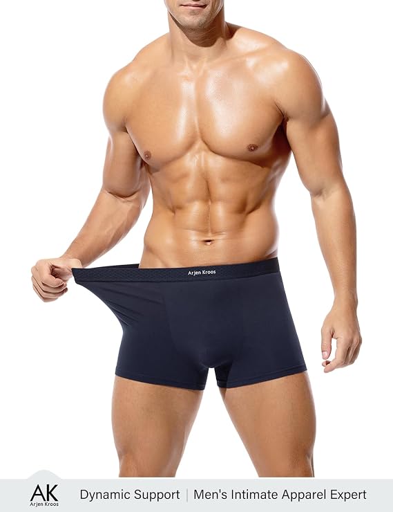 Mens Cotton Boxer Brief Soft Breathable & Moisture-Wicking, 3D Support Pouch