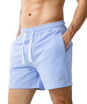 Men's Sweat Cotton Shorts 5 Inch Running Shorts with Zipper Pockets