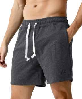 Men's Sweat Cotton Shorts 5 Inch Running Shorts with Zipper Pockets