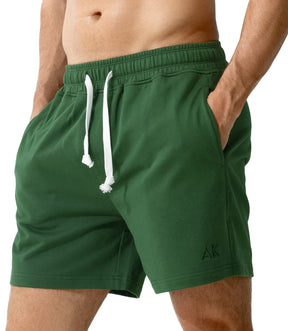 Men's Sweat Cotton Shorts 5 Inch Running Shorts with Zipper Pockets