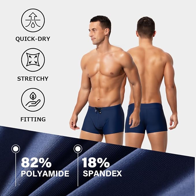Men's Bikini Swimwear Tight Square Leg Swim Trunks Swimsuit