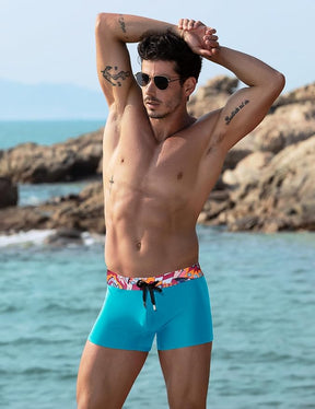 Mens Swim Briefs Square Leg Board Swimwear Short Beach Trunks Quick-Dry
