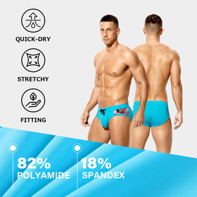 Men's Swimsuit Printed Swim Briefs Pattern Bikini Swimwear