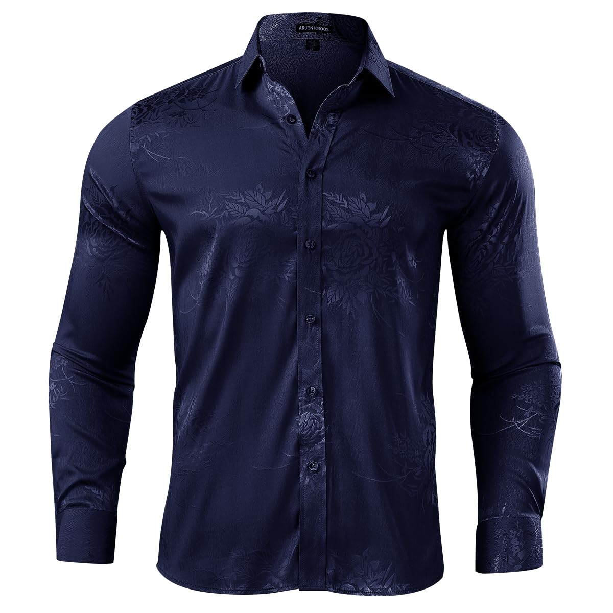 Men’s Silk Like Satin Formal Shirts Jacquard Shiny Luxury Shirts