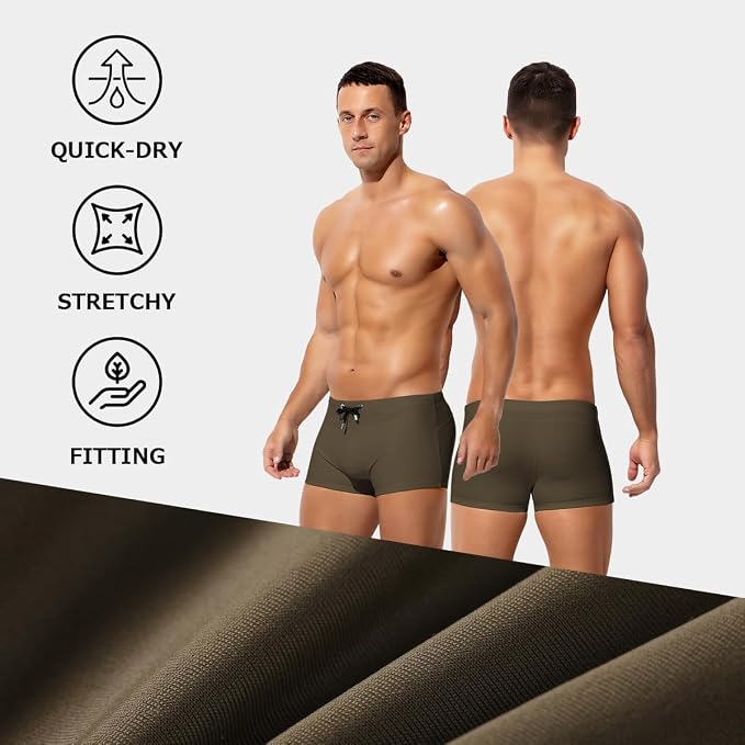 Men's Bikini Swimwear Tight Square Leg Swim Trunks Swimsuit